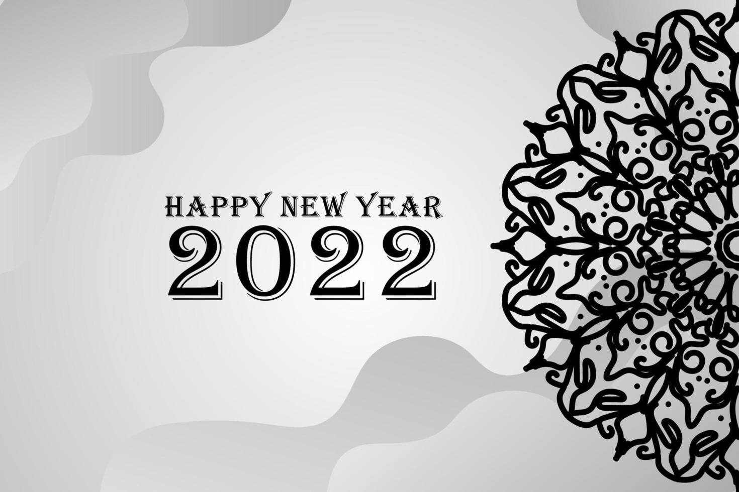 Abstract Background Happy new year 2022 on mandala style vector