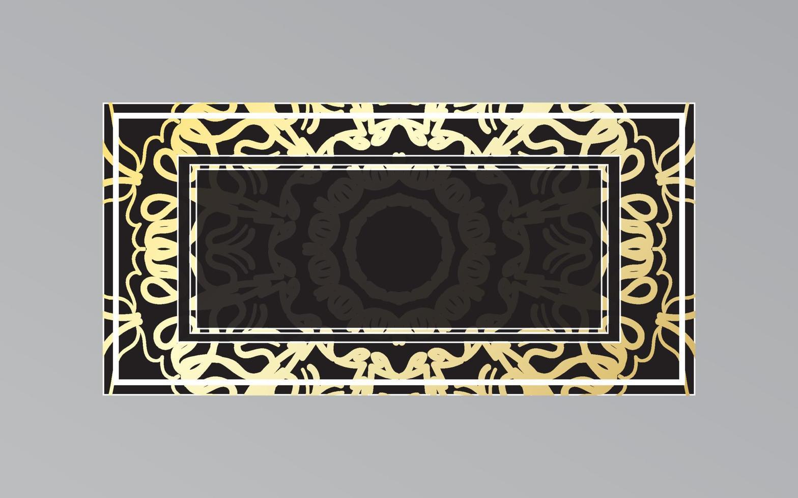 gold frame on wall in mandala style. vector