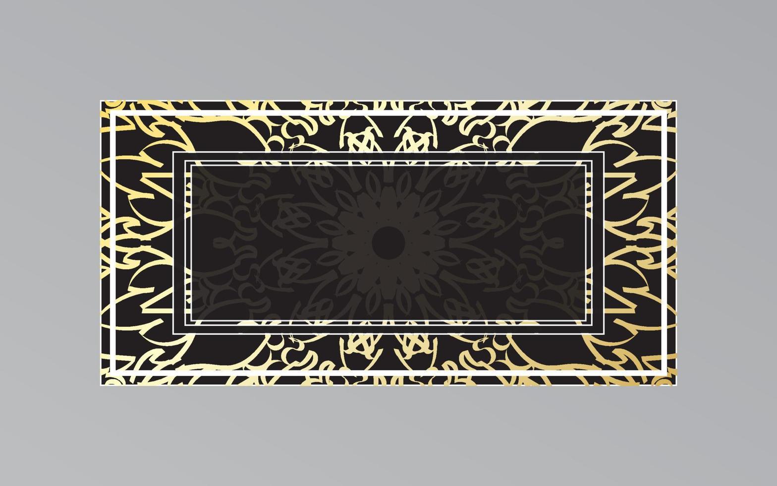 gold frame on wall in mandala style. vector