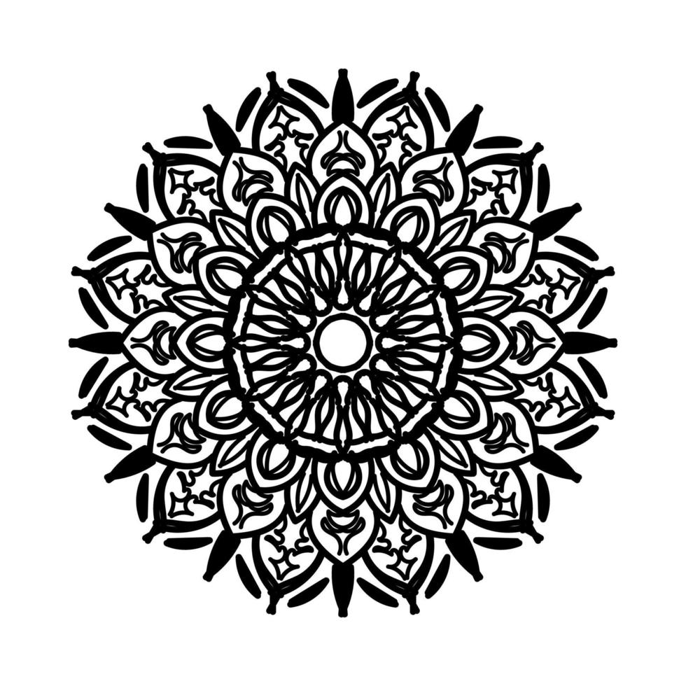 Circular pattern in the form of mandala with flower for henna mandala tattoo decoration. vector