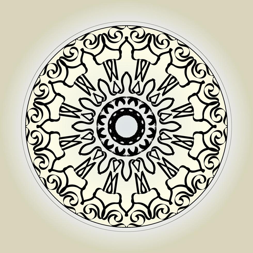 Patrón circular en forma de mandala con flor para decoración de tatuaje de mandala de henna. vector