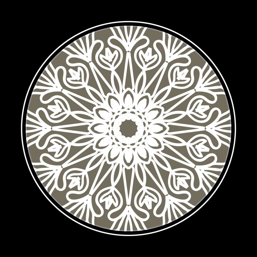 Patrón circular en forma de mandala con flor para decoración de tatuaje de mandala de henna. vector