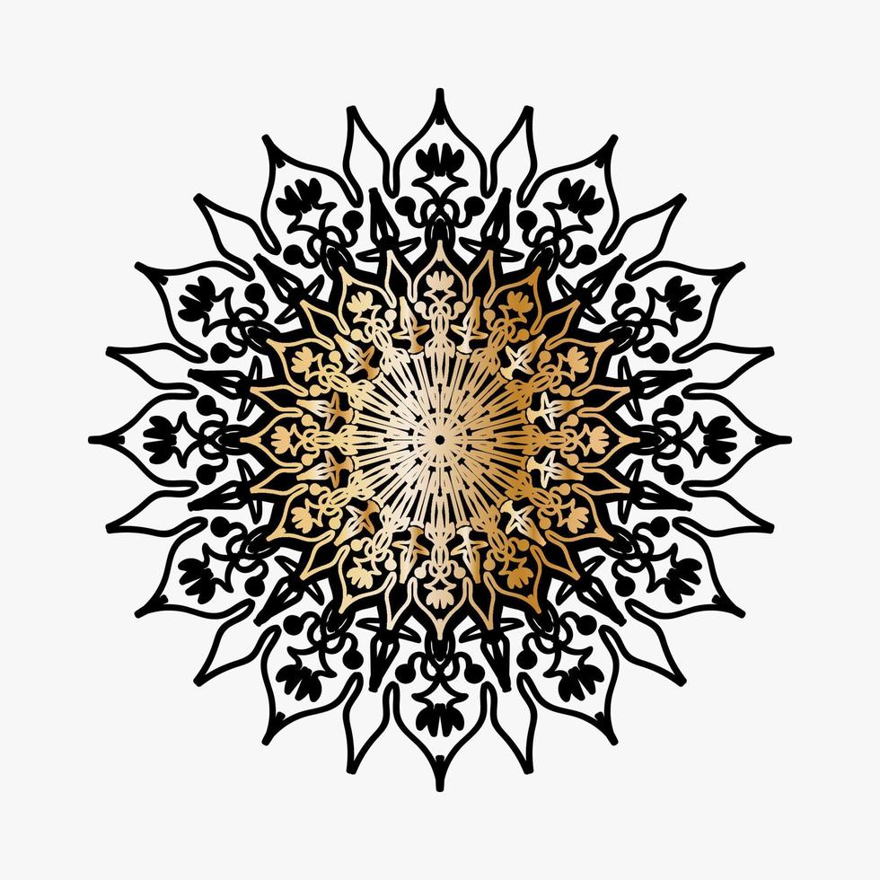 patrón circular en forma de mandala con flor para decoración de tatuaje de mandala de henna vector