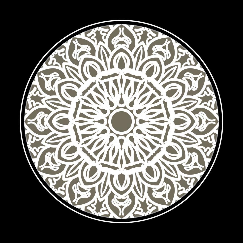 Patrón circular en forma de mandala con flor para decoración de tatuaje de mandala de henna. vector