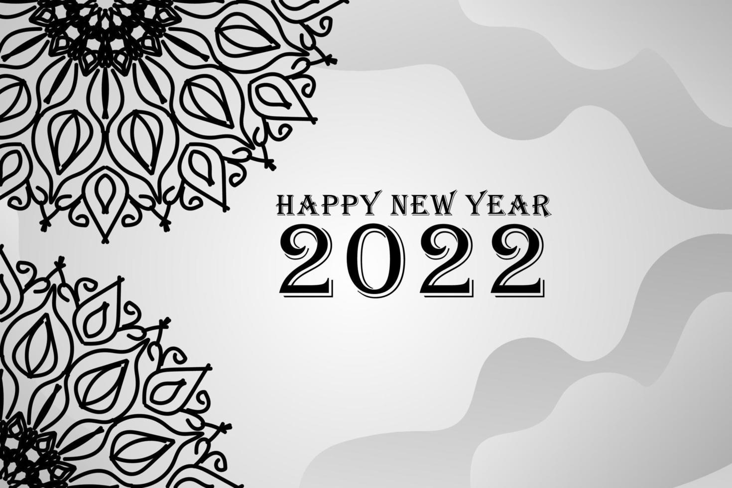 Abstract Background Happy new year 2022 on mandala style vector