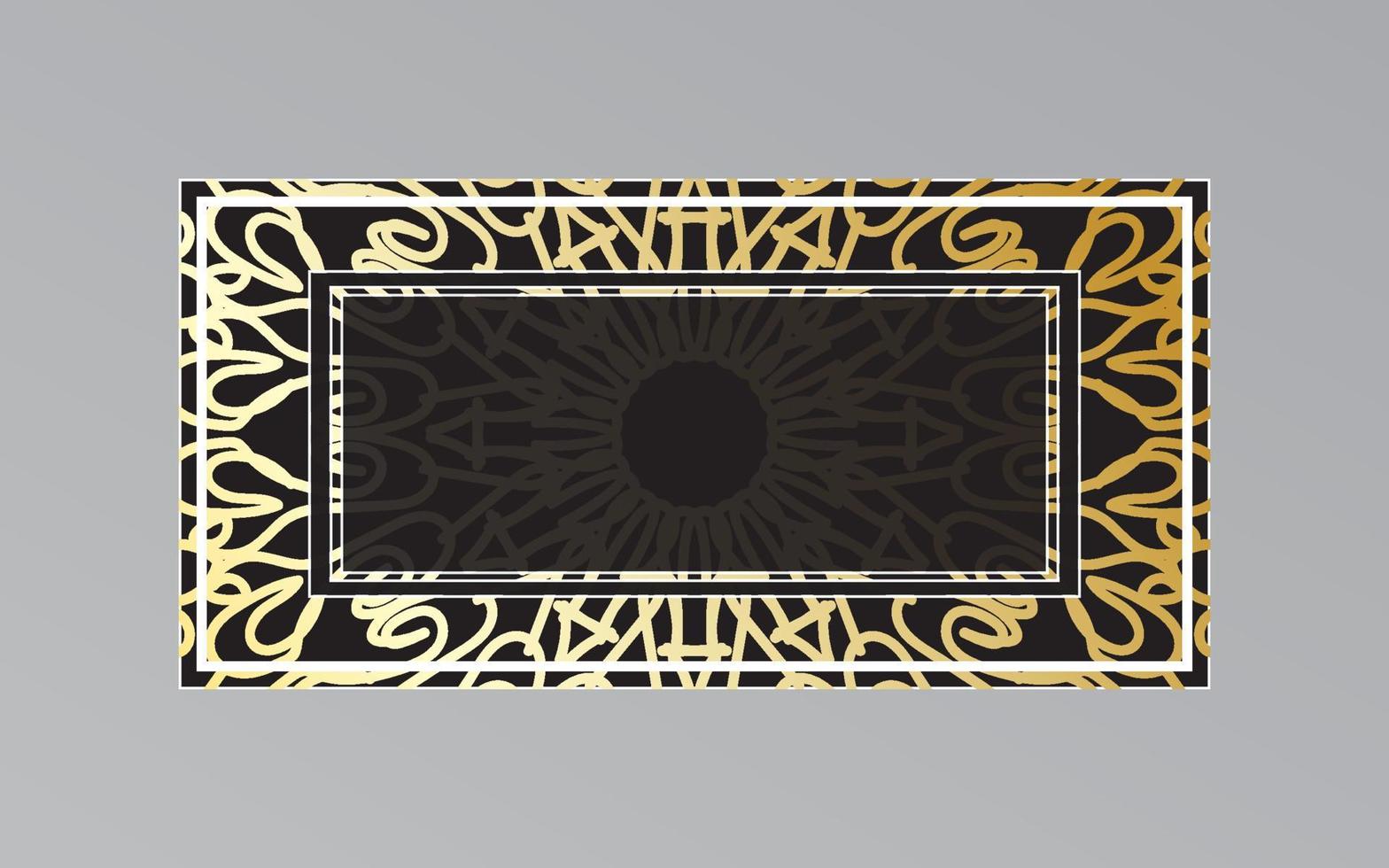 gold frame on wall in mandala style vector