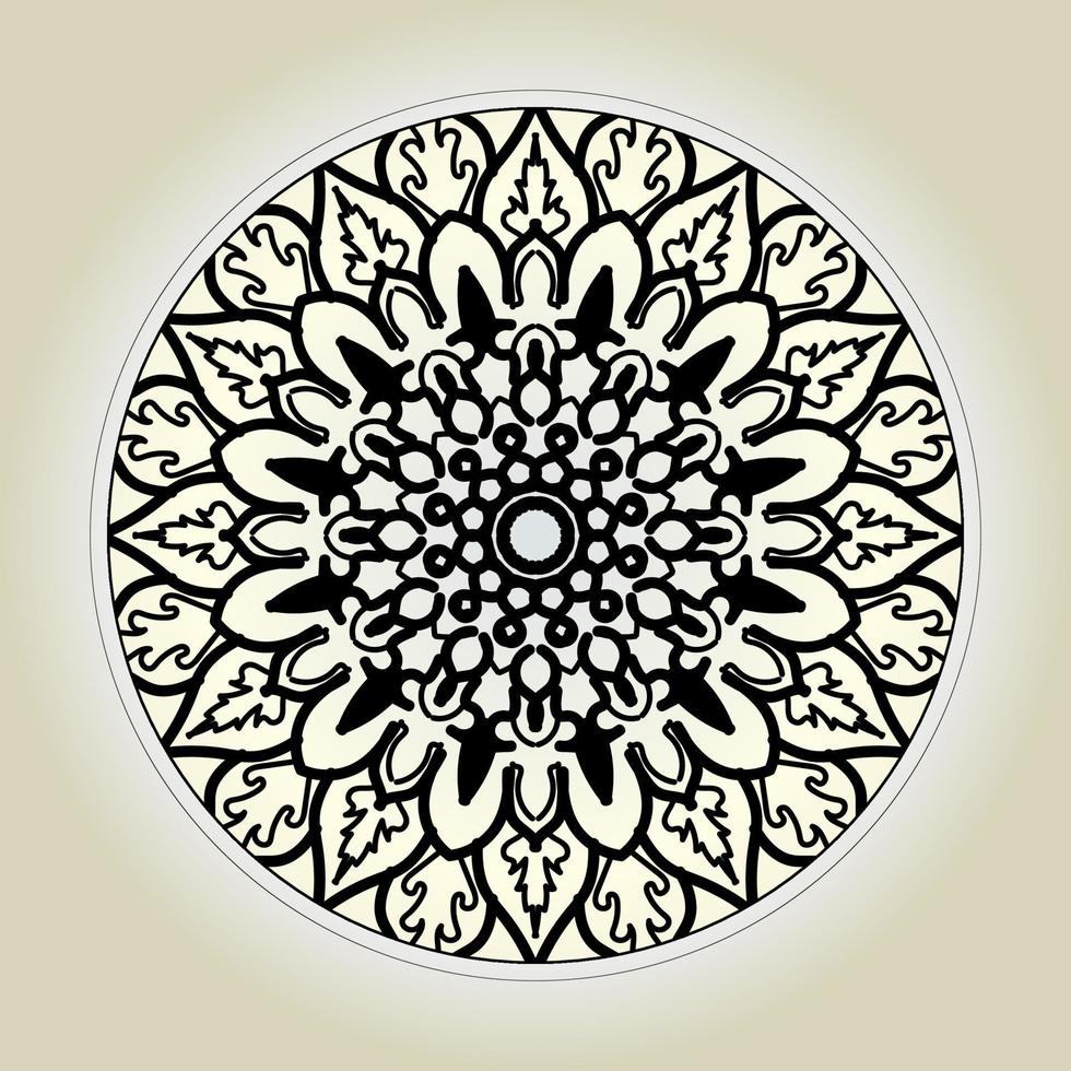 Patrón circular en forma de mandala con flor para decoración de tatuaje de mandala de henna. vector