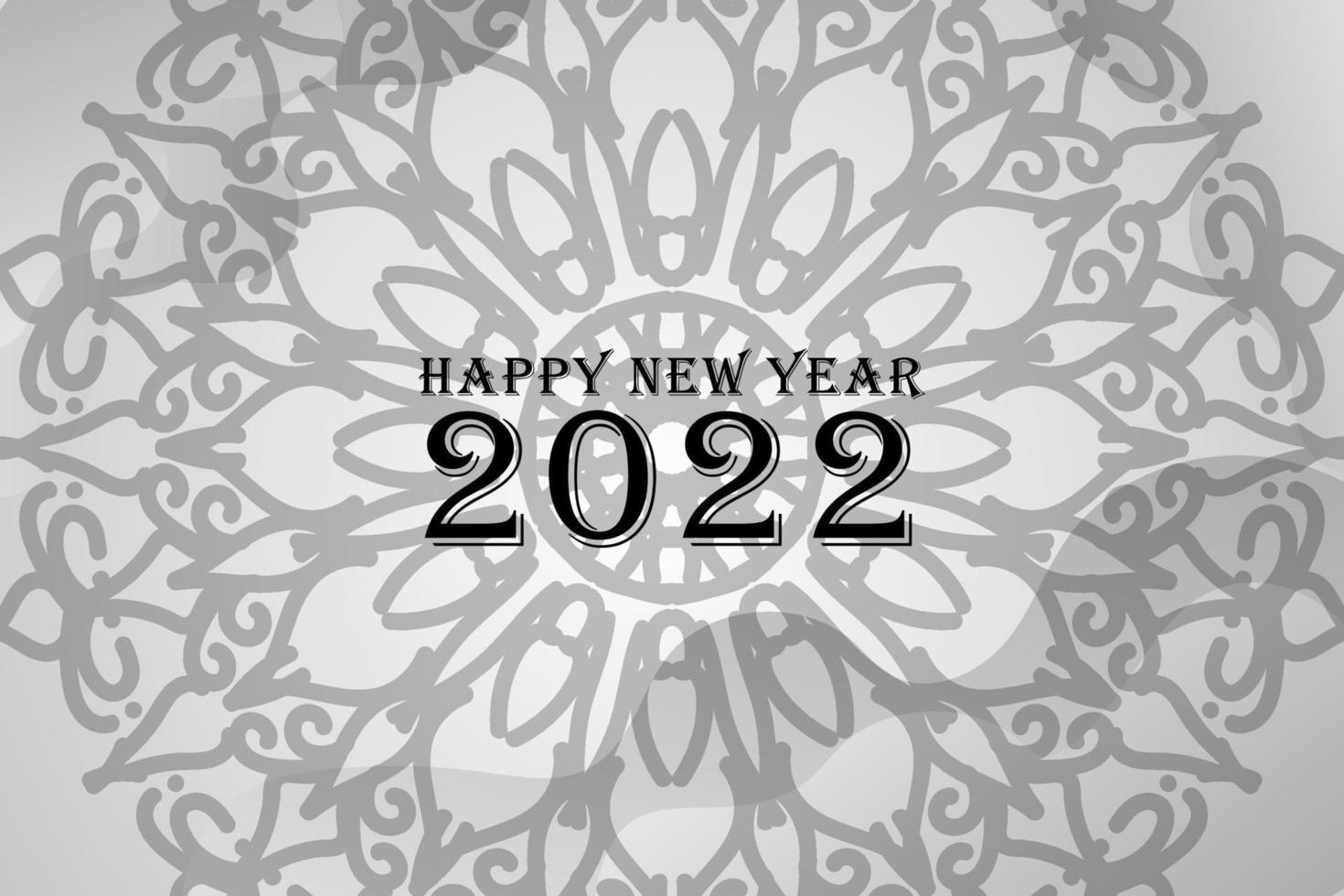 Abstract Background Happy new year 2022 on mandala style vector
