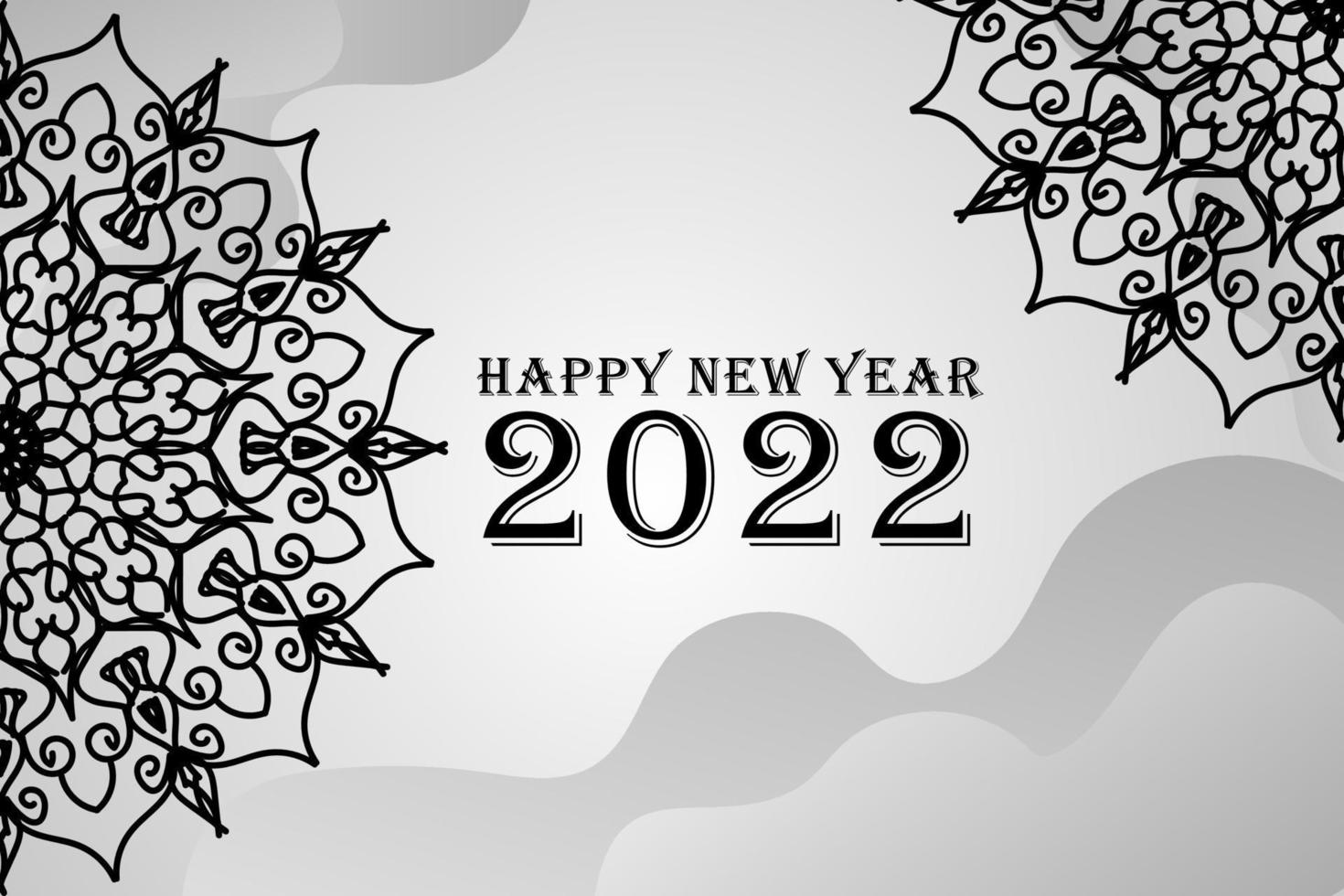 Abstract Background Happy new year 2022 on mandala style vector