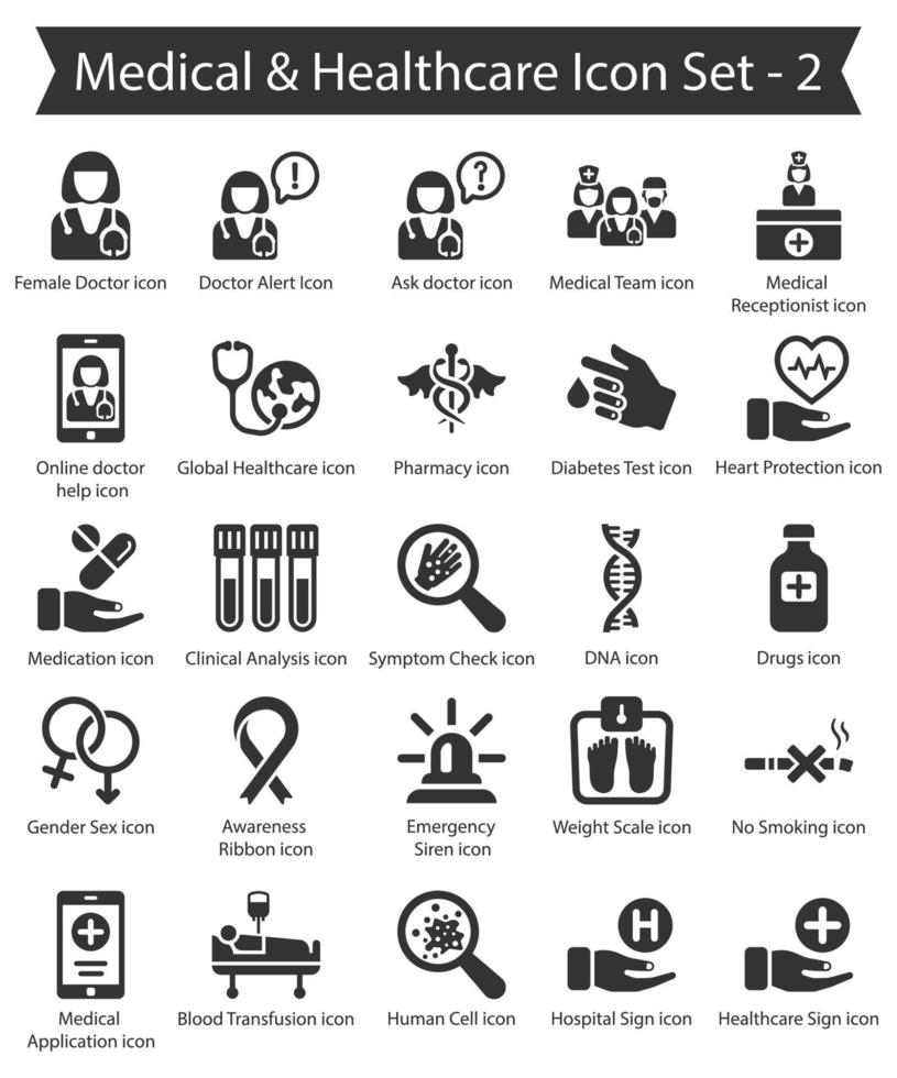 paquete de iconos médicos y sanitarios vector