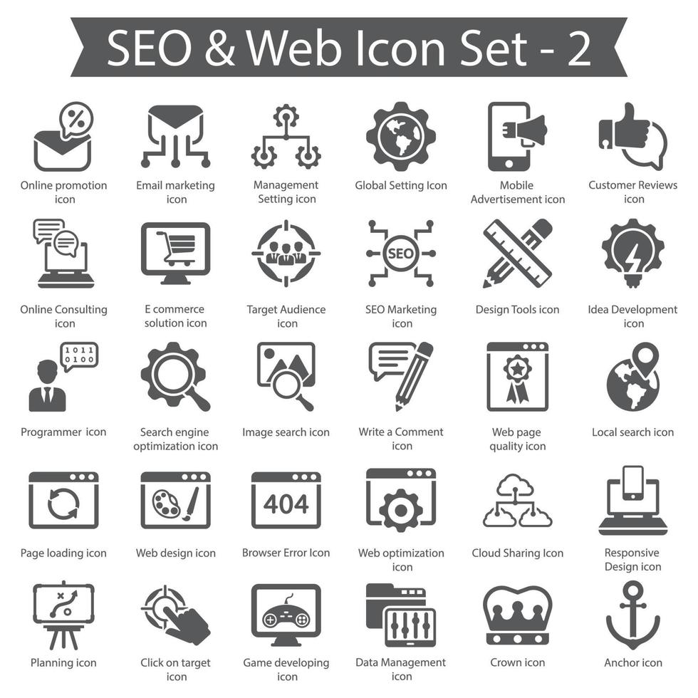 SEO And Web Icon Pack vector