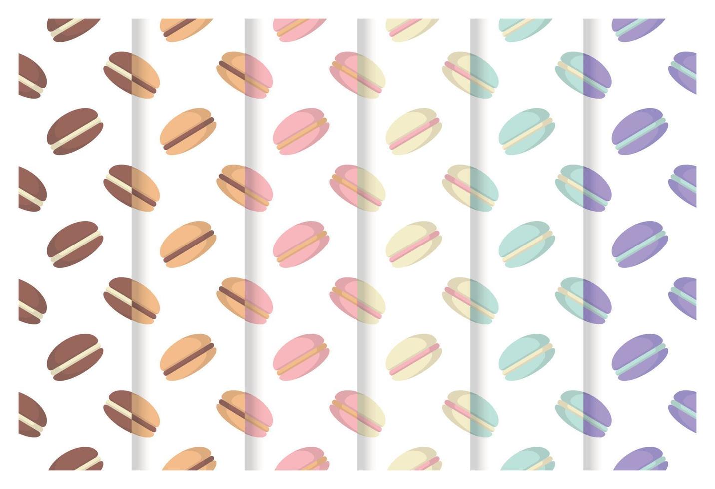 Collection Colorful Macarons Seamless Pattern vector