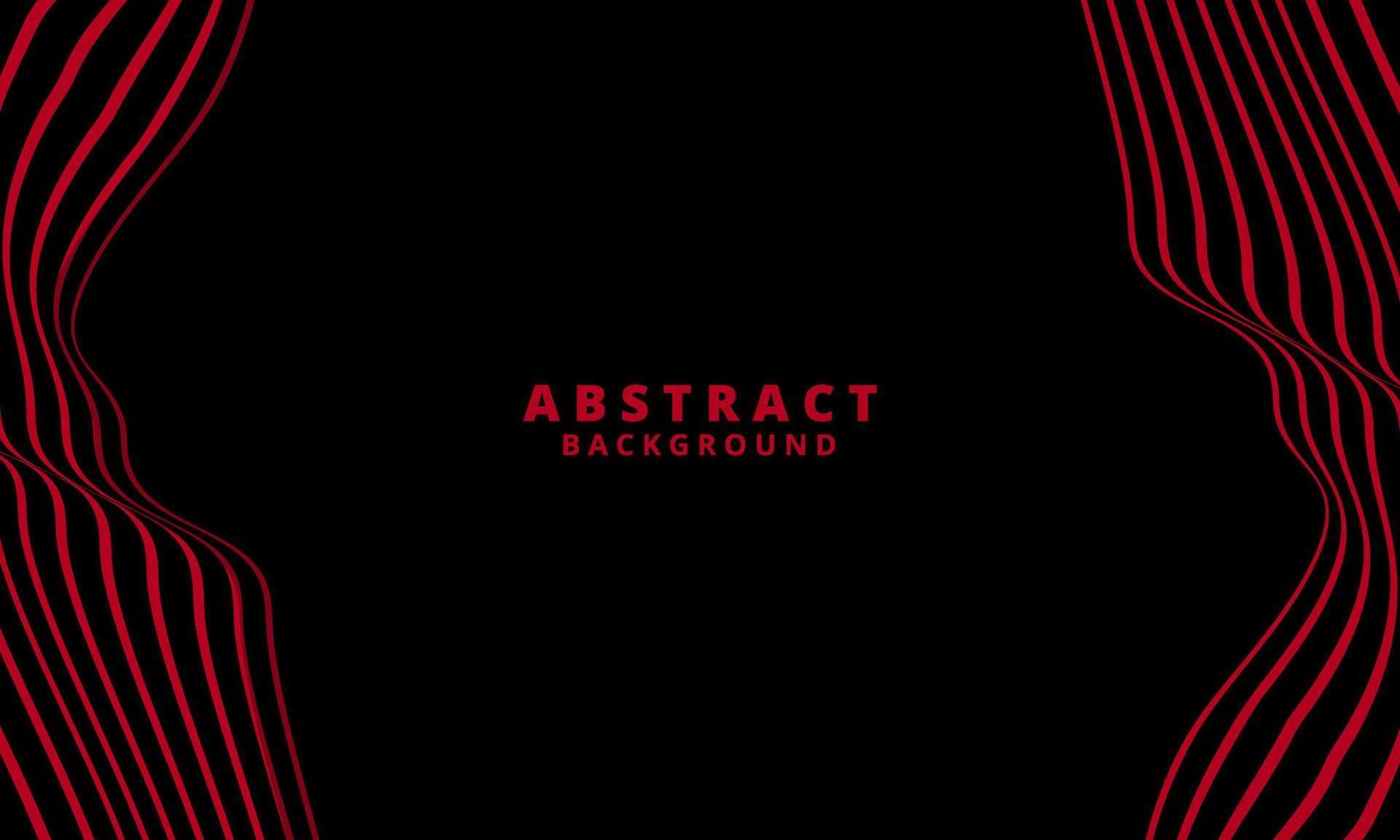 Abstract stripe background in black and red with wavy lines pattern. vector