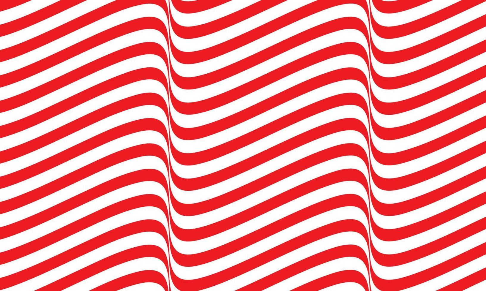 Abstract stripe background in red and white with wavy lines pattern. vector