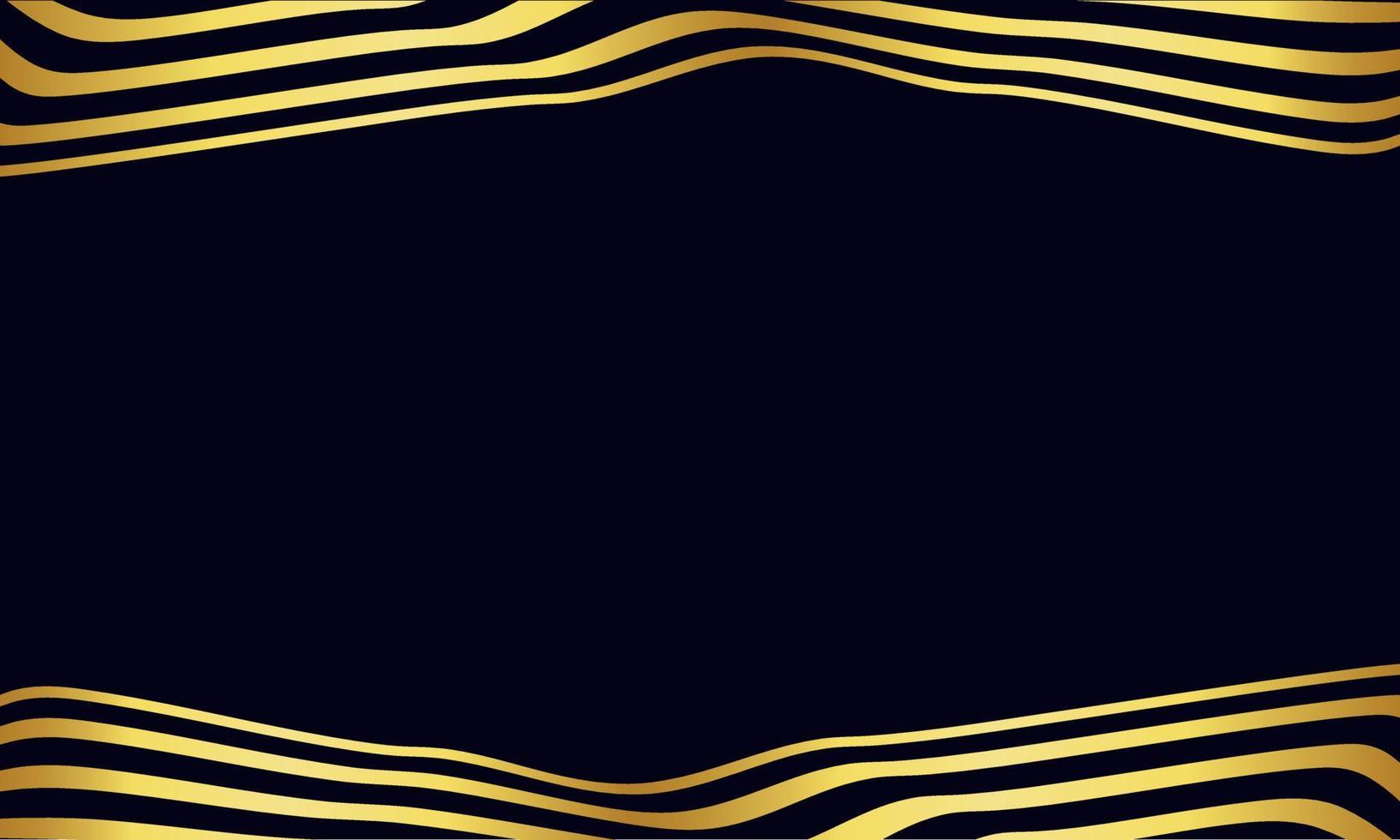 Abstract Luxury Stripe Background In Blue And Gold With Wavy Lines Pattern. vector