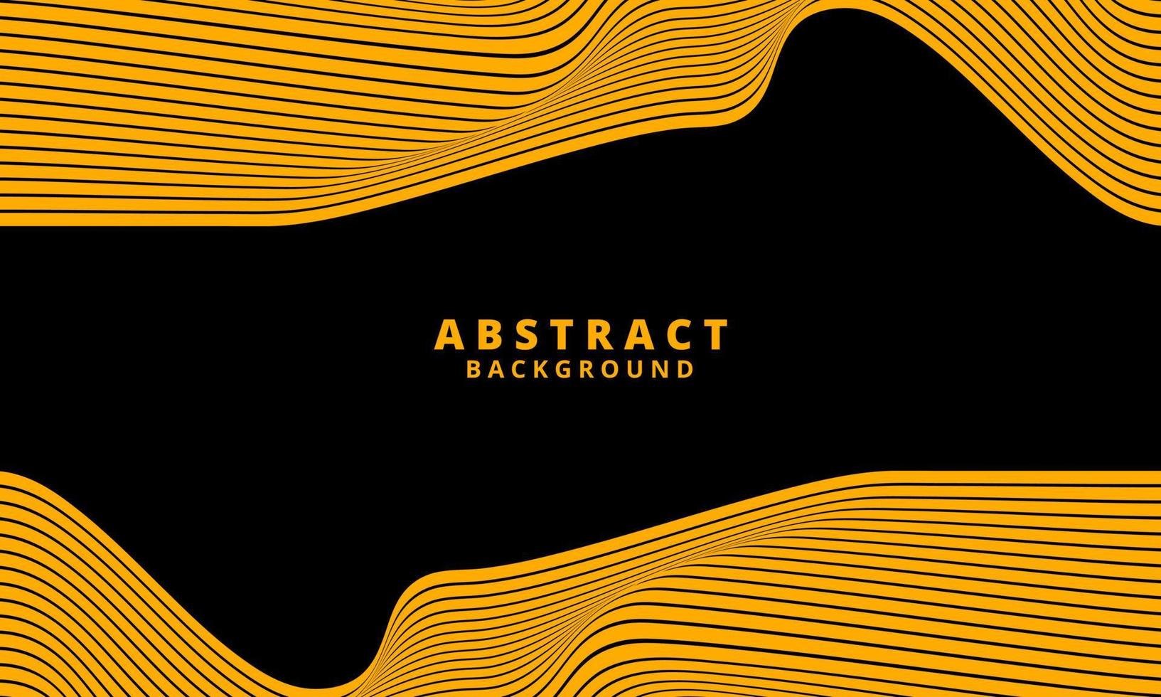 Abstract Stripe Background In Yellow And Black With Wavy Lines Pattern. vector