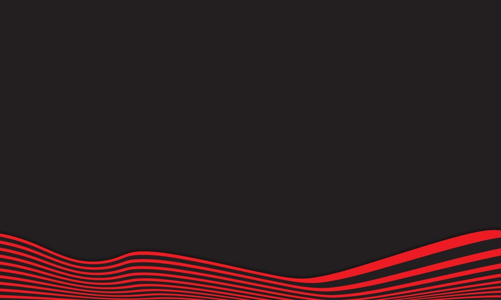 Fondo de rayas abstractas en rojo y negro con patrón de líneas onduladas. vector