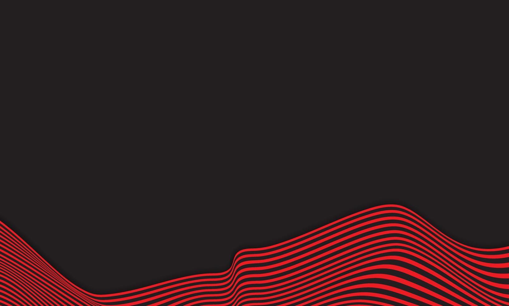 Fondo de rayas abstractas en rojo y negro con patrón de líneas onduladas. vector