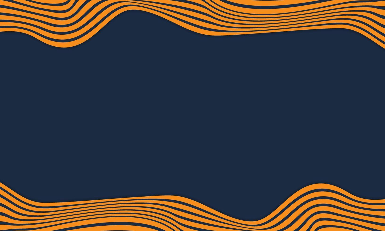 Fondo de rayas abstractas en azul y naranja con patrón de líneas onduladas. vector