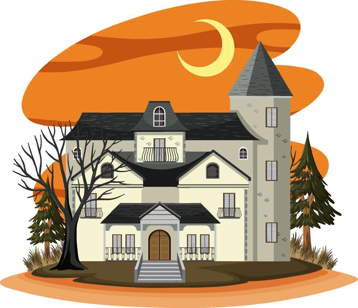 Haunted house in cartoon style vector