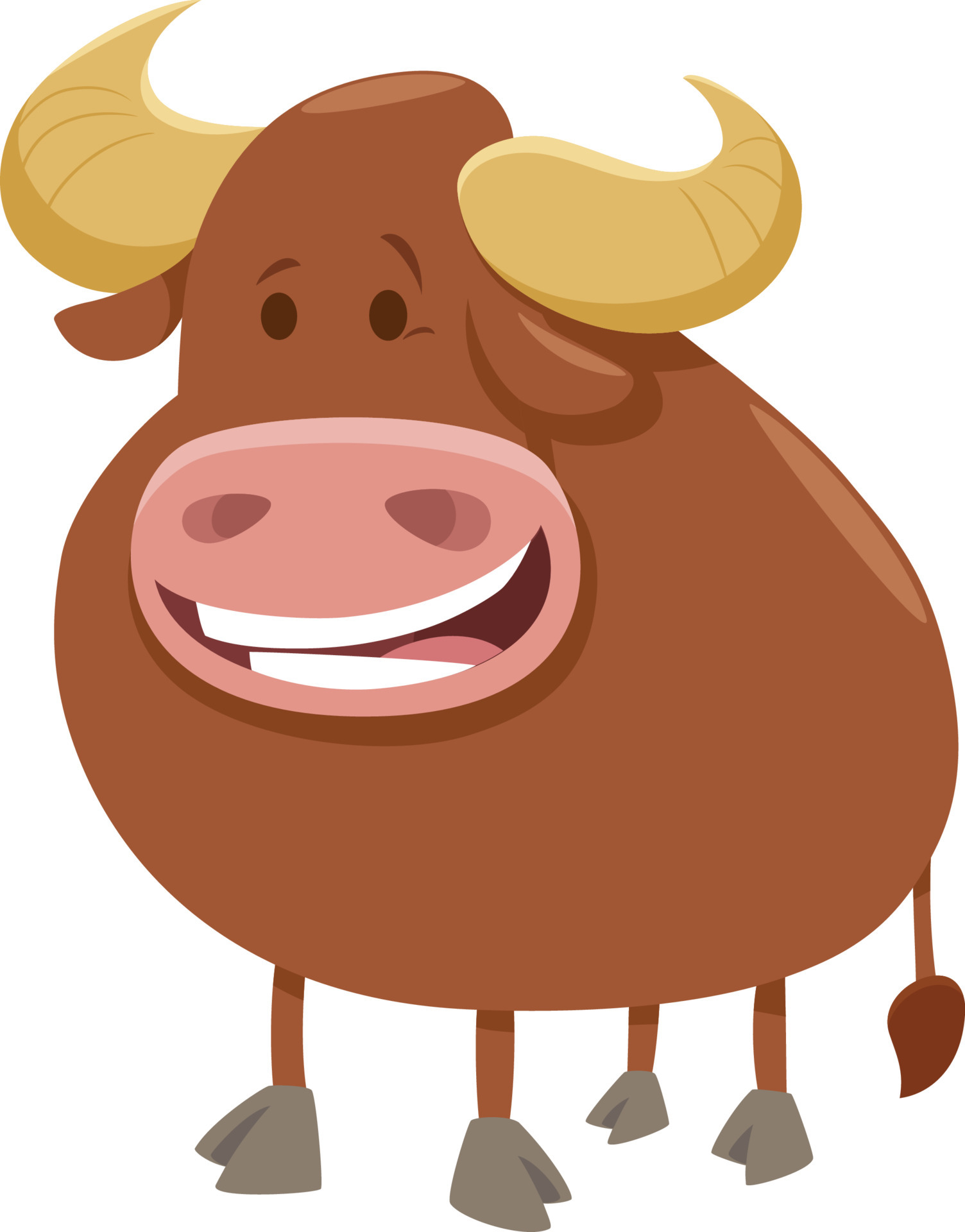 cartoon funny bull farm animal character 4654251 Vector Art at Vecteezy