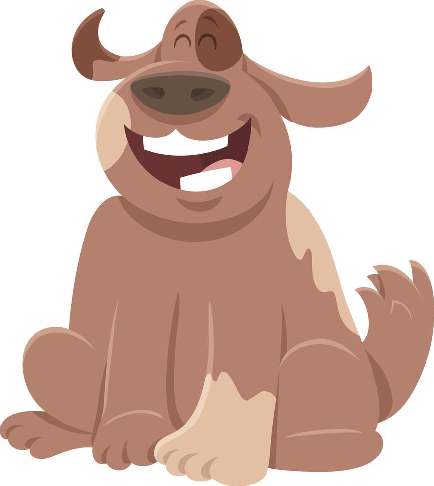 feliz perro manchado personaje animal de dibujos animados vector