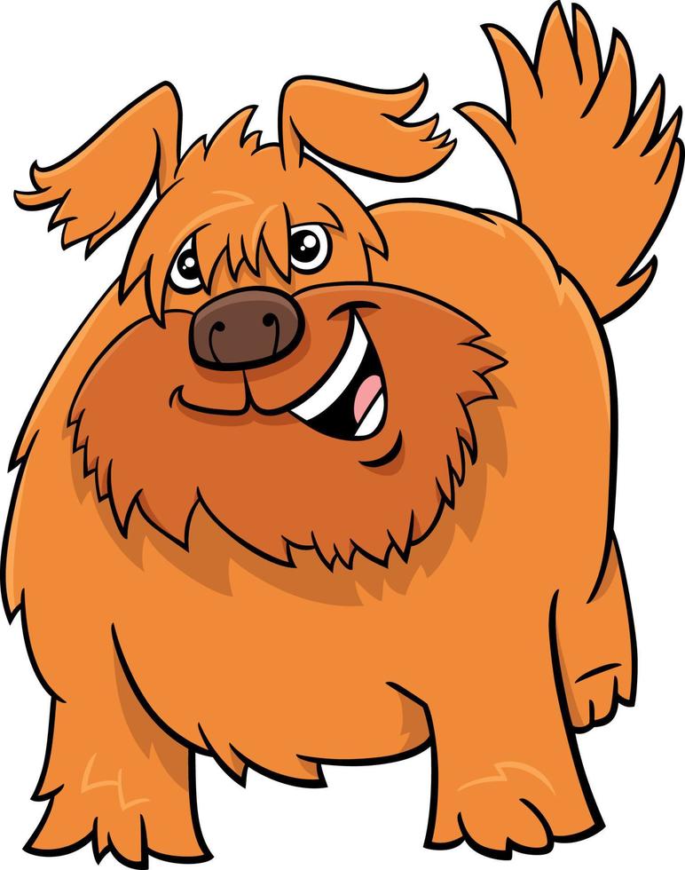 caricatura, divertido, peludo, perro, cómico, animal, carácter vector