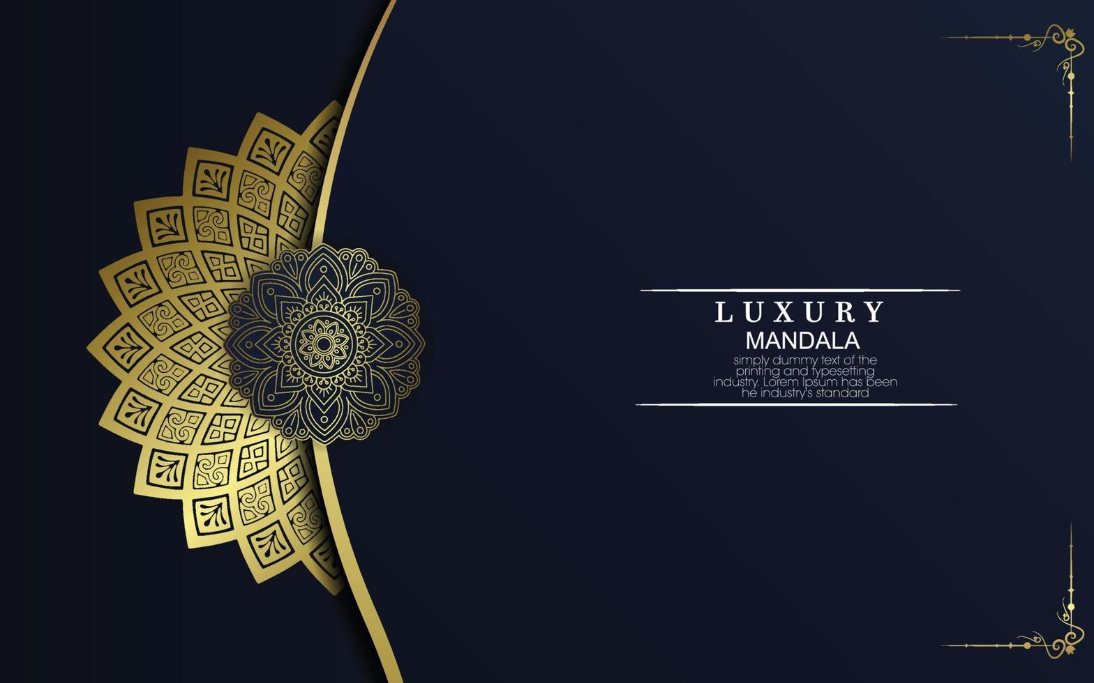 Luxury gold mandala ornate background for wedding invitation, book cover vector