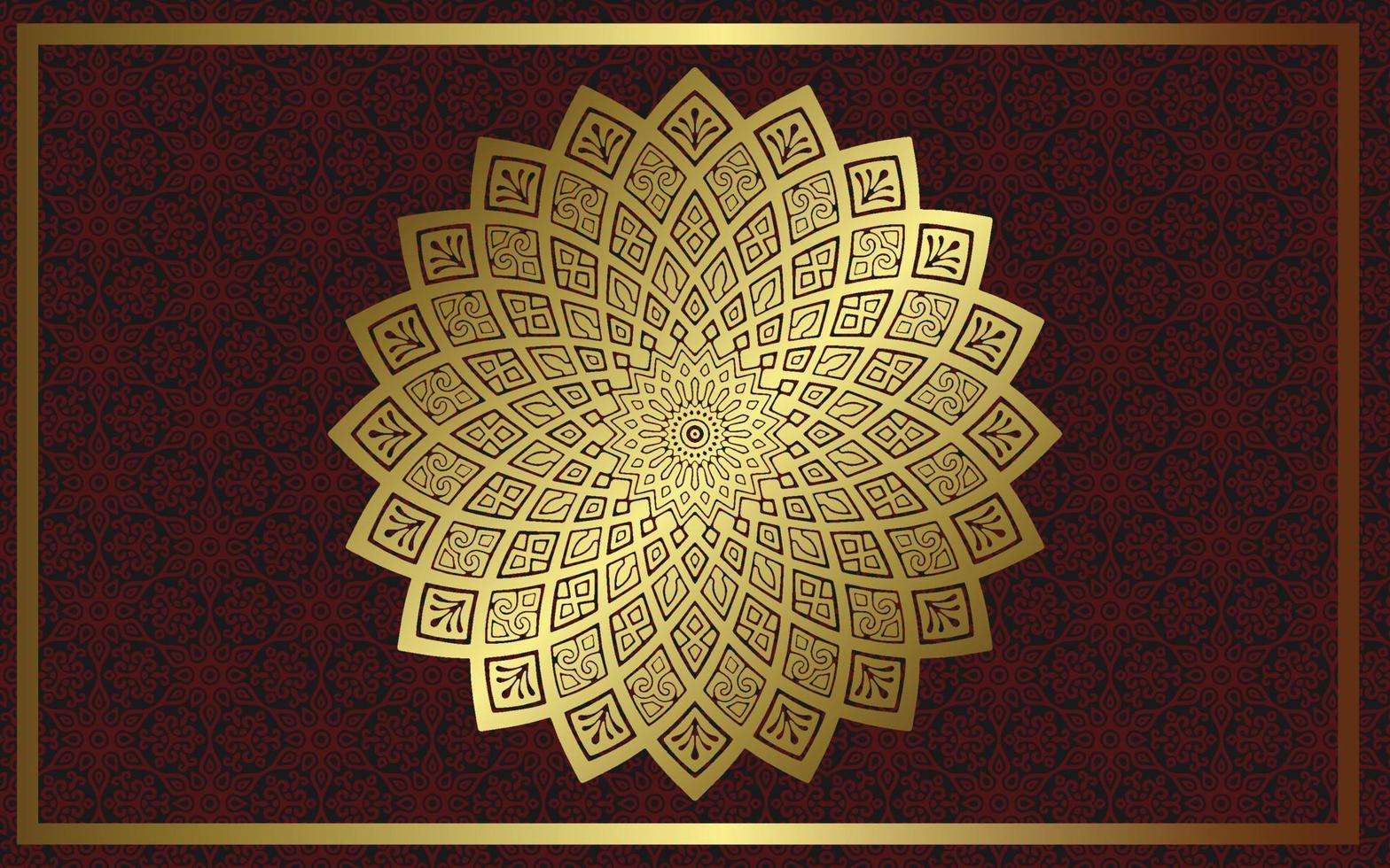 Fondo adornado de mandala de oro de lujo para invitación de boda, portada de libro vector