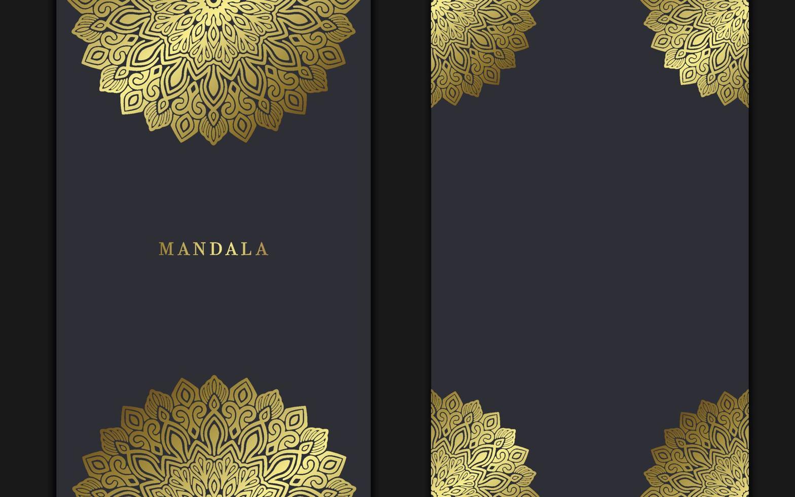 Fondo adornado de mandala de oro de lujo para invitación de boda, portada de libro vector