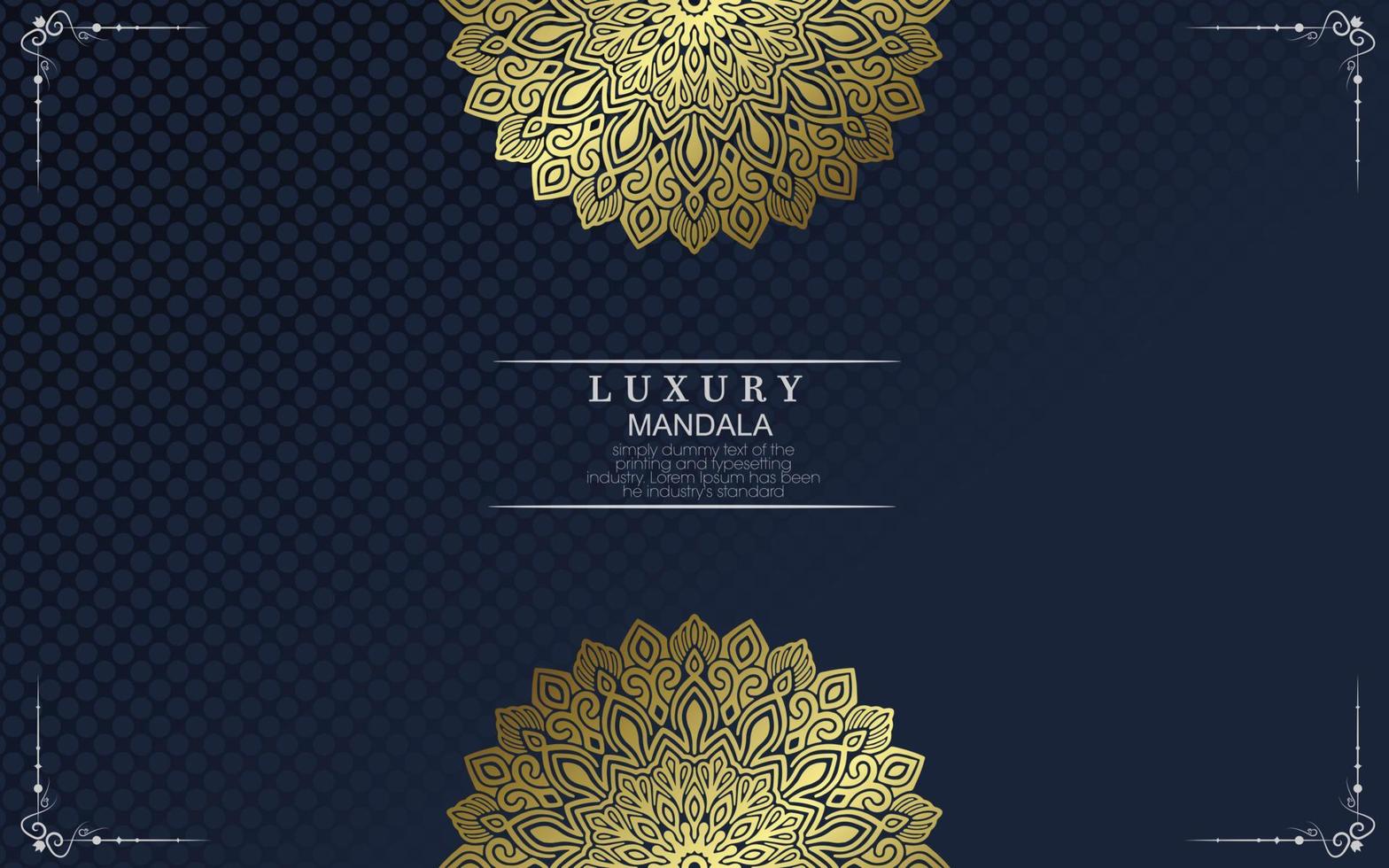 Fondo adornado de mandala de oro de lujo para invitación de boda, portada de libro vector