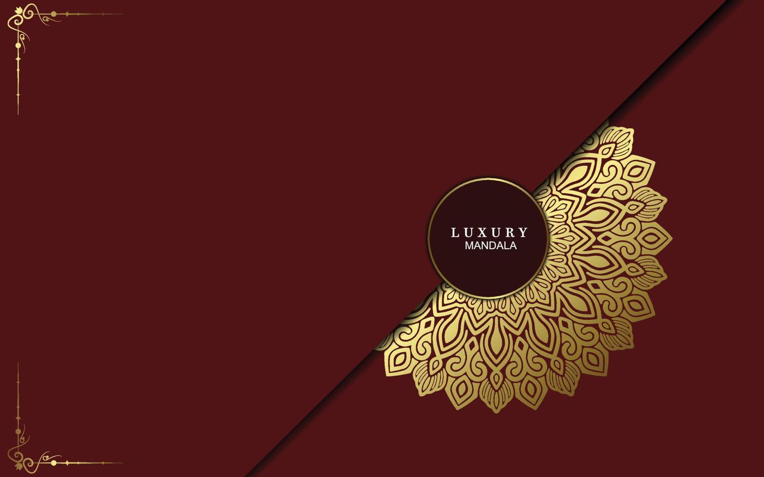 Fondo adornado de mandala de oro de lujo para invitación de boda, portada de libro vector