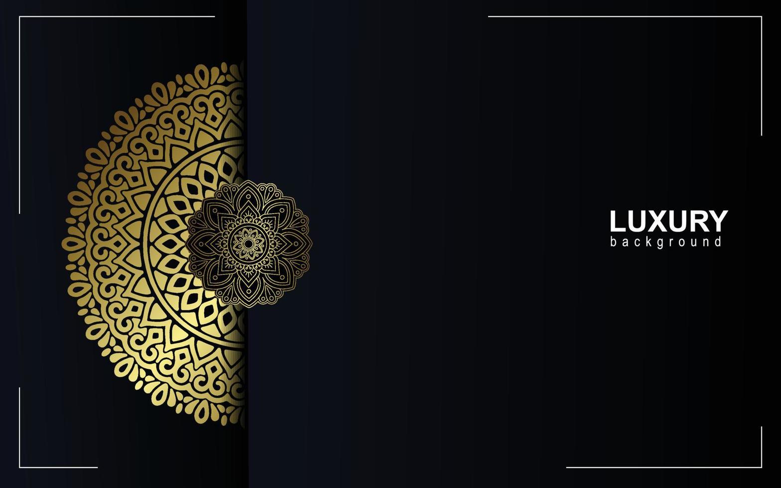 Fondo adornado de mandala de oro de lujo para invitación de boda, portada de libro vector