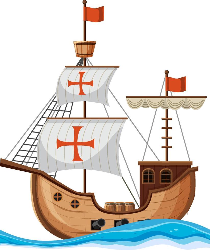 cristóbal colón, barco, aislado vector