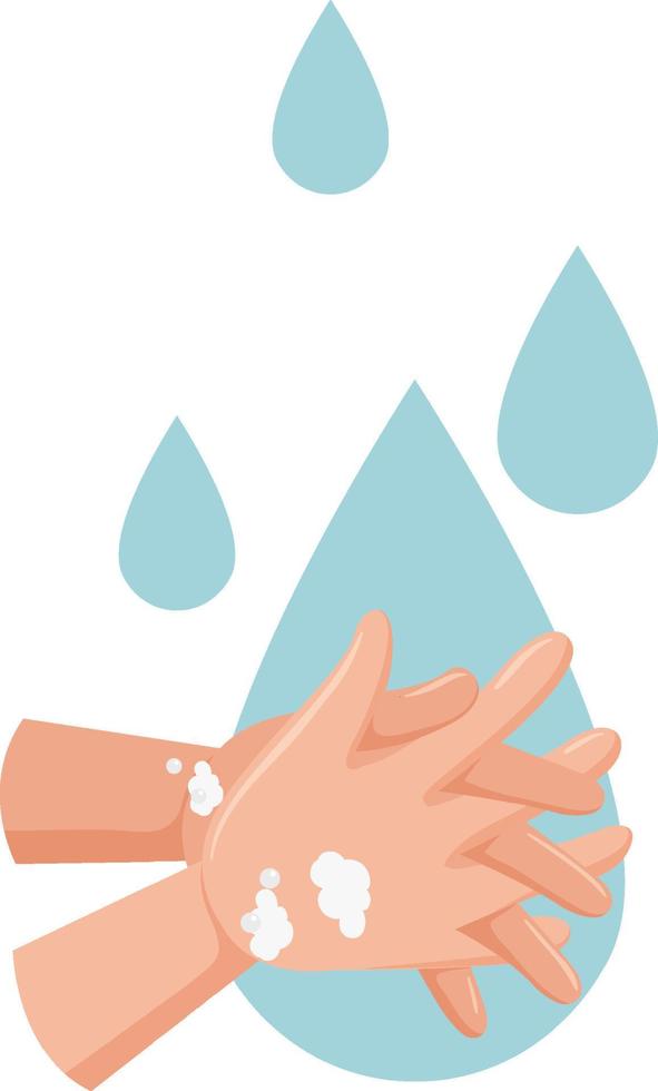 Hand washing with water drop vector