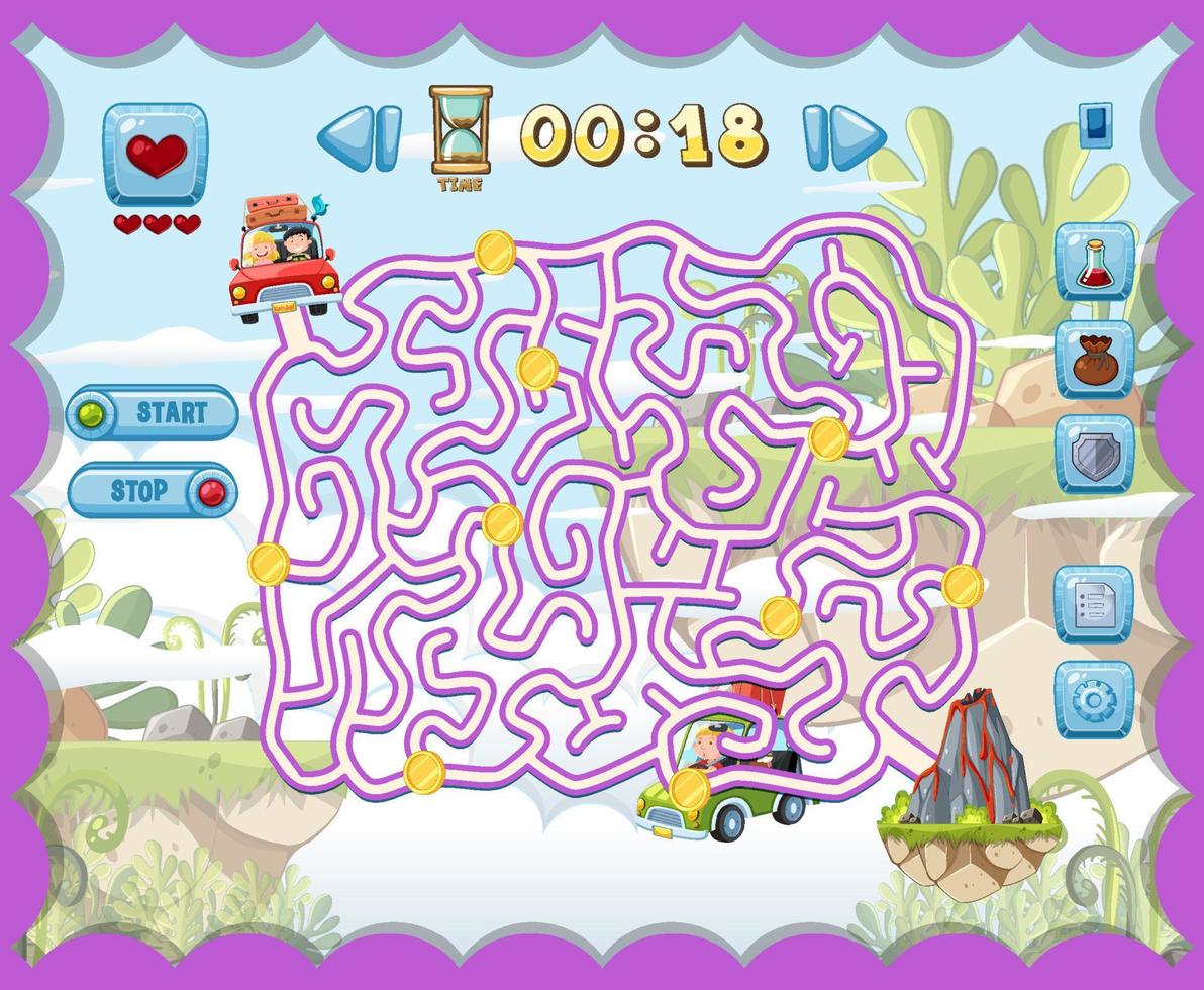 Maze game template for kid vector