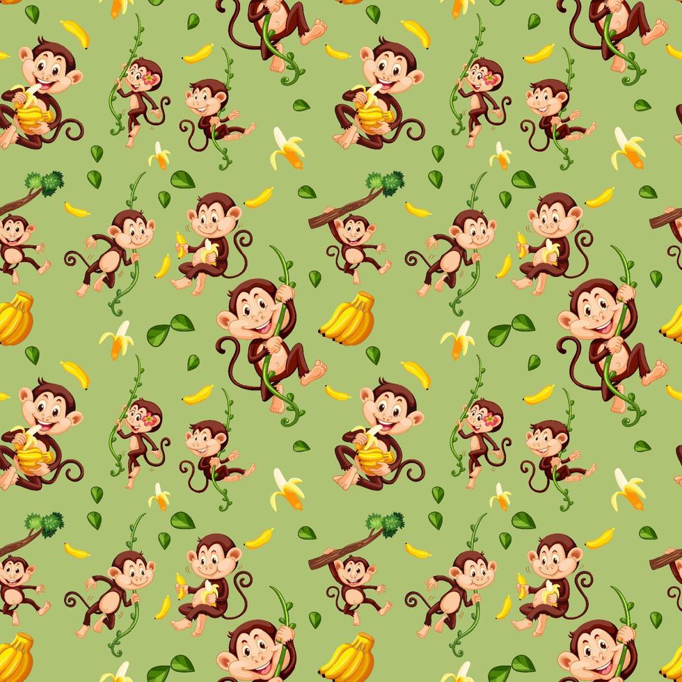 Monkey seamless pattern background 4654725 Vector Art at Vecteezy