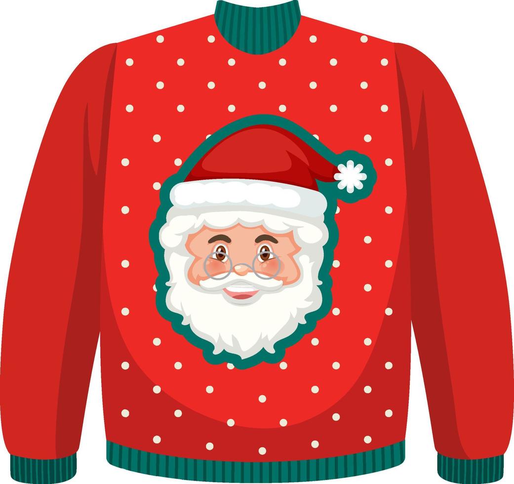 Christmas sweater with Santa Claus pattern vector