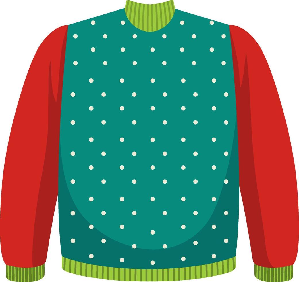 Christmas sweater in cartoon style isolated vector