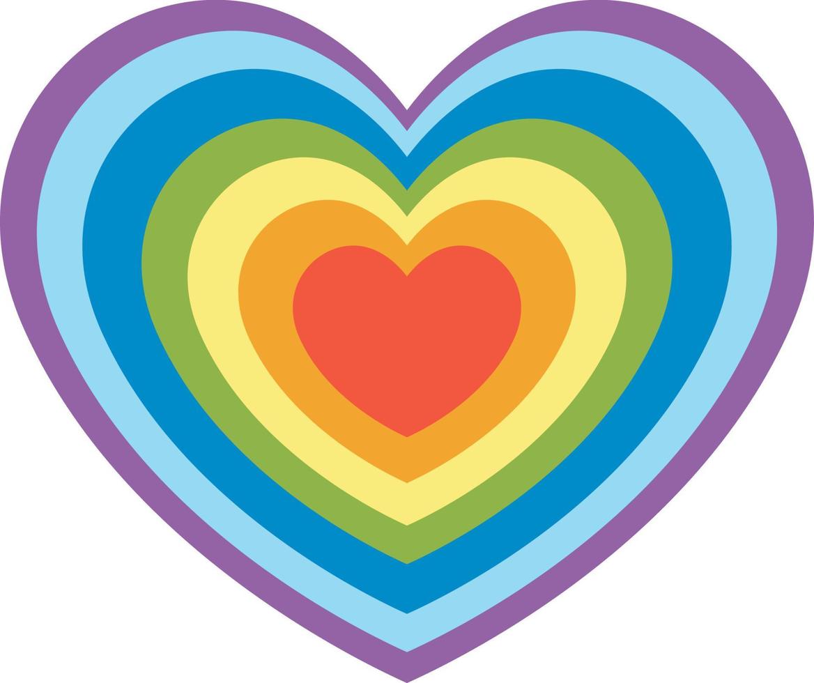 Rainbow heart in flat style vector