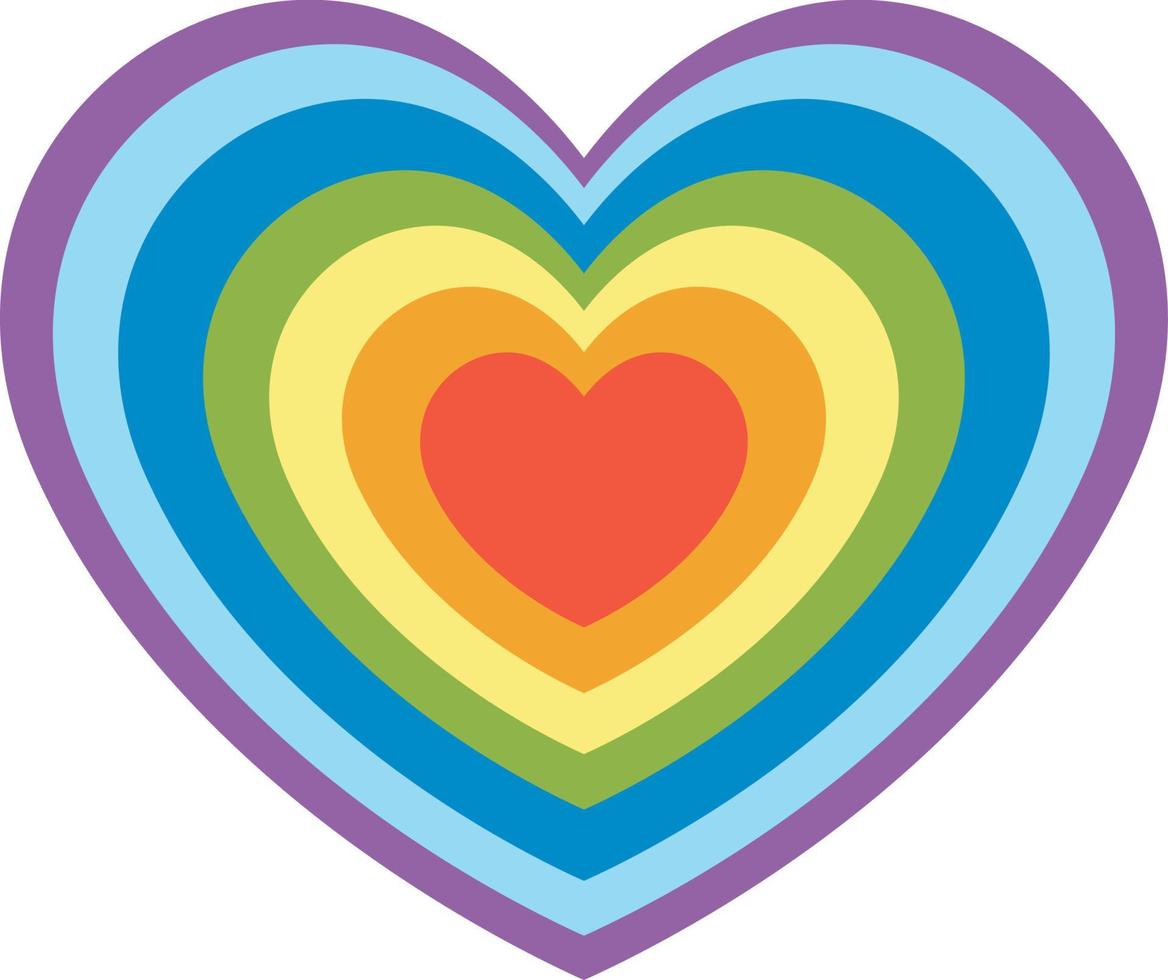 Rainbow heart in flat style vector