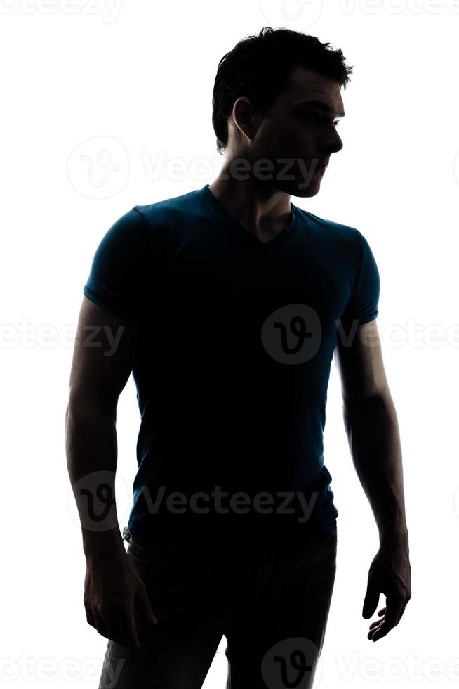 Fashionable male figure in silhouette photo