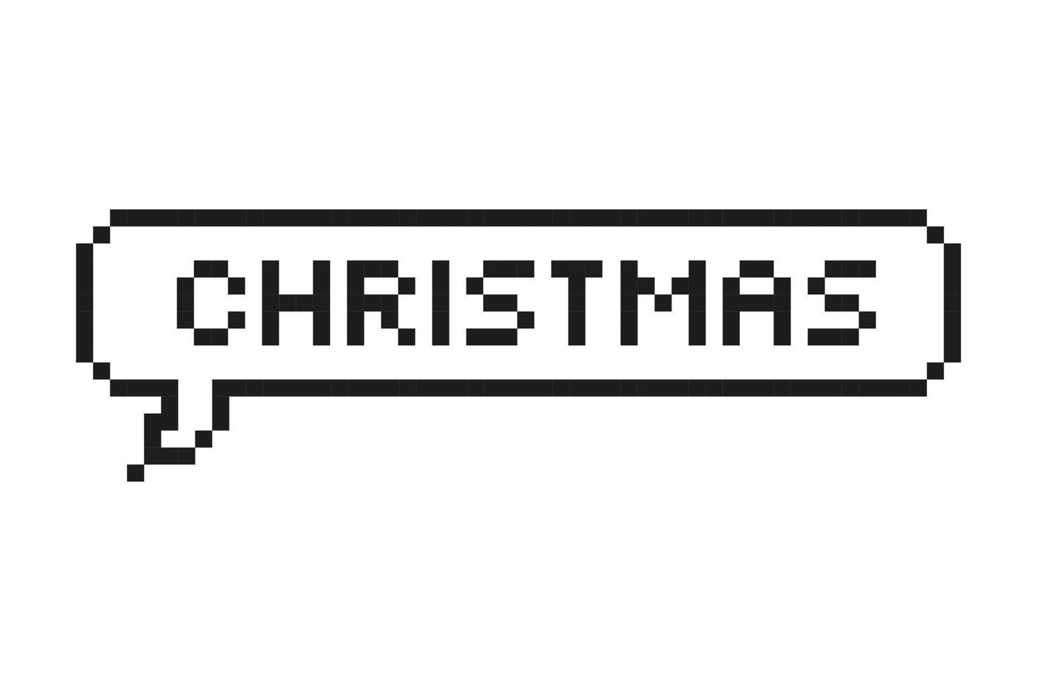 Christmas speech bubble. Vector in pixel design