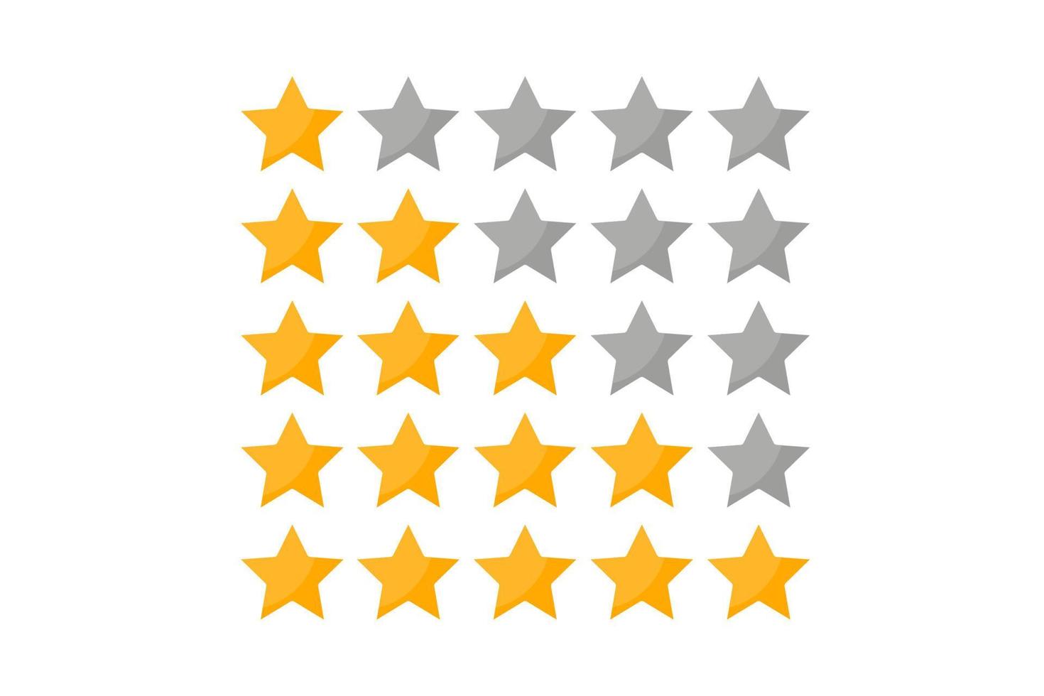 Star rating set icon. Vector in flat design