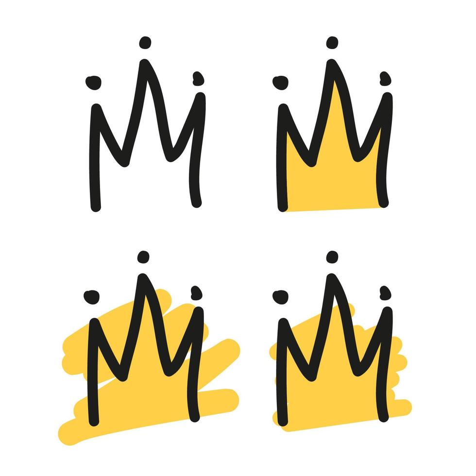 Crown set icons. Vector in flat design