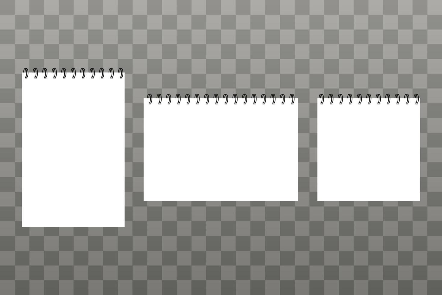 Notebook mock up. Sheets of paper with a spiral. Vector illustration