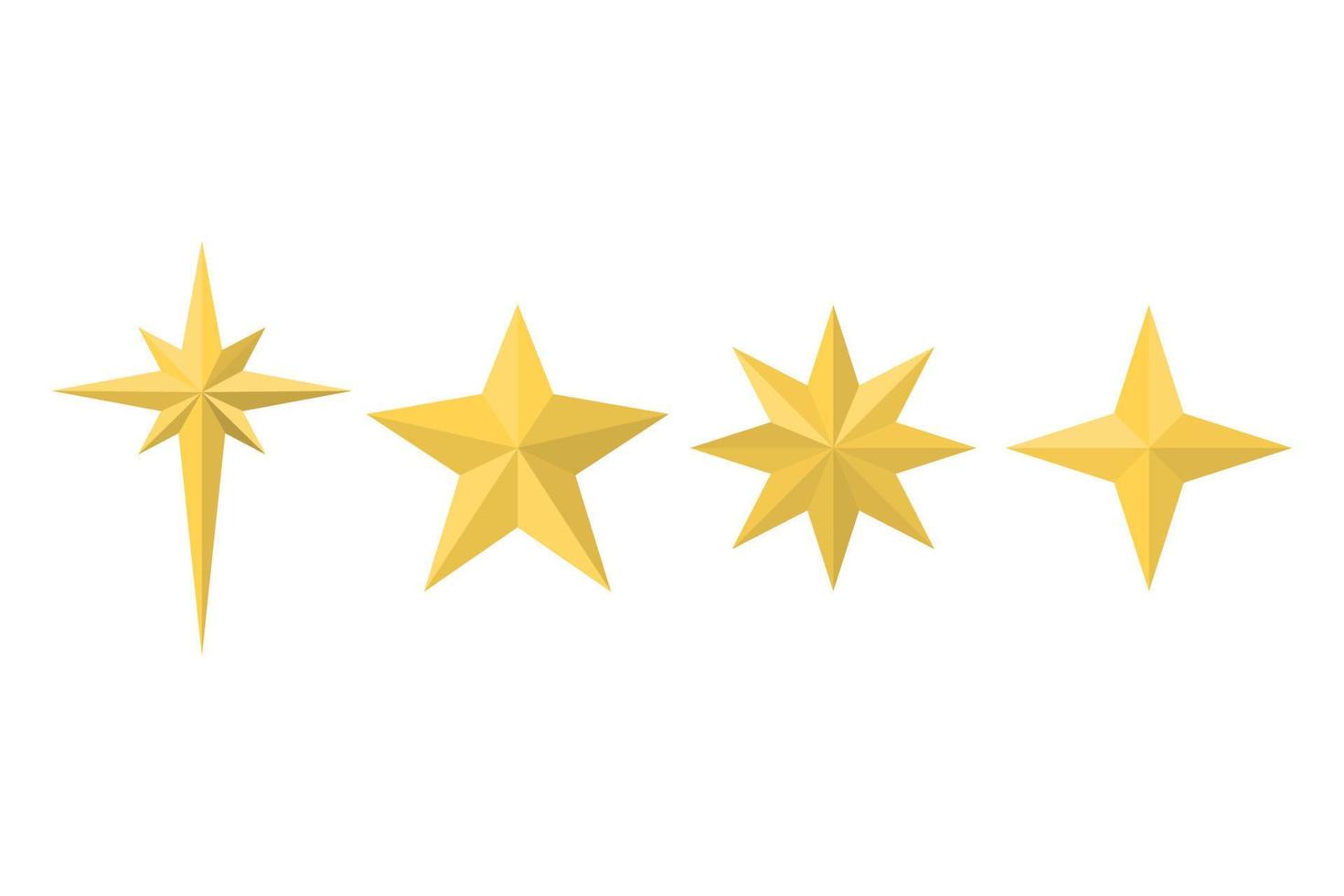Golden stars sparkles. The set of original stars sparkle icon. Glowing light effect stars and bursts collection. Vector illustration