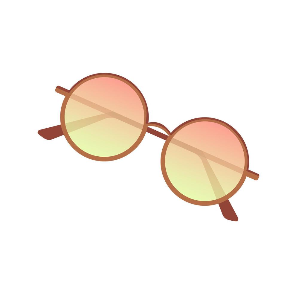 Sunglasses with gradient pink  round lenses on white background vector