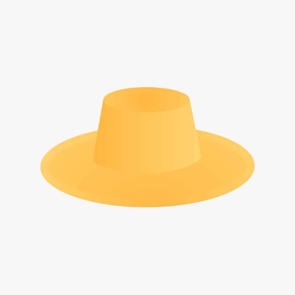 Sombrero de paja con ala ancha sobre un fondo blanco. vector