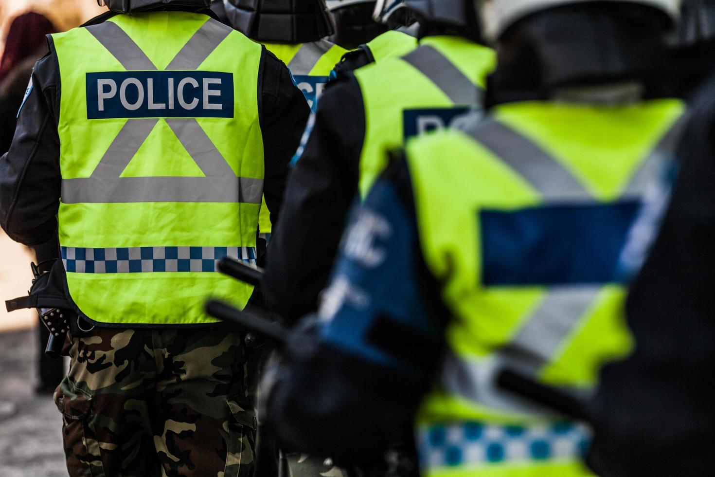 MONTREAL, CANADA APRIL 02 2015 - Closeup of Police Gear and Protections photo